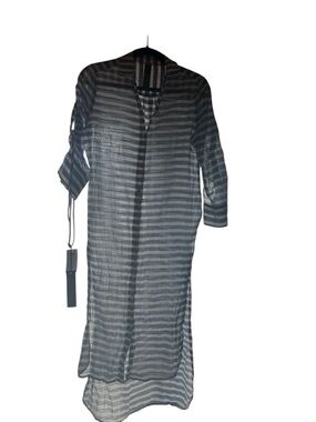 Chico’s Black Label Maxi Shirt Dress Woven Top Indigo Size S - NWT Cotton